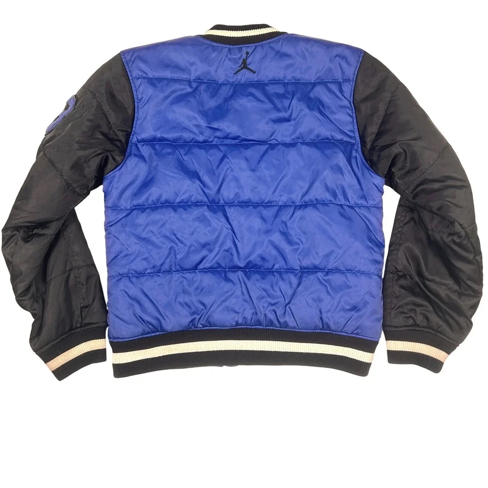 Jordan Boys Puffer Varsity Bomber Jacket XL (20) Blue Black Jumpman Streetwear‎